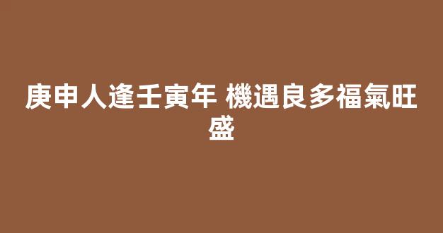 庚申人逢壬寅年 機遇良多福氣旺盛